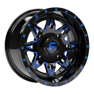 Fuel Lethal 14x7 ATV/UTV Wheel - Gloss Black/Blue (4/156) 4+3 [D6541470A544]
