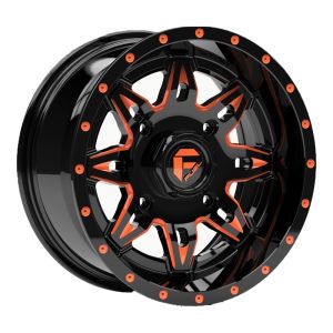 Fuel Lethal 14x7 ATV/UTV Wheel - Gloss Black/Orange (4/156) 4+3 [D6551470A544]