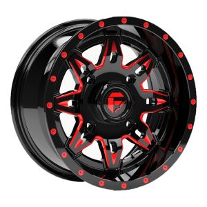 Fuel Lethal 14x7 ATV/UTV Wheel - Gloss Black/Red (4/156) 4+3 [D6531470A544]