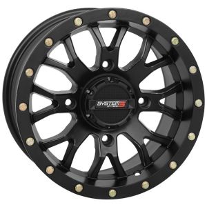 System 3 ST-3 14x7 ATV/UTV Wheel - Matte Black (4/110) 5+2 [14S3-1110]