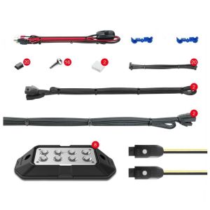 XK Glow 8pc 6W Rock Lights with XKchrome Smartphone App-enabled Bluetooth Kit