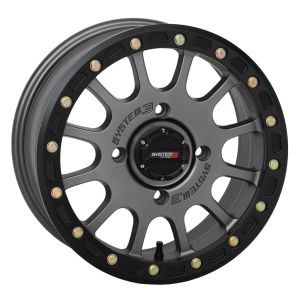 System 3 SB-5 Beadlock 15x7 ATV/UTV Wheel - Gunmetal (4/156) 5+2 [15S3-5656]
