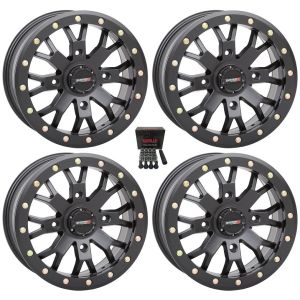 System 3 SB-4 Beadlock Black (4+3) ATV Wheels 15