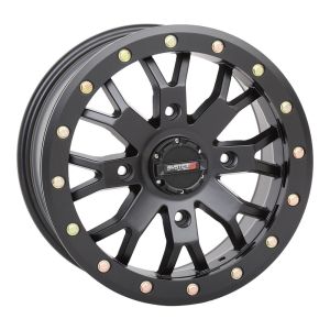 System 3 SB-4 Beadlock 15x10 Wide ATV/UTV Wheel - Matte Black (4/156) 5+5